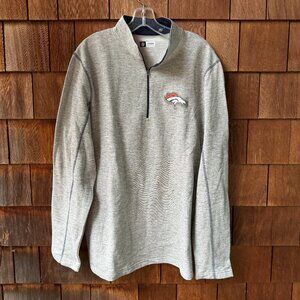 EUC NFL Denver Broncos Gray Long Sleeve Quarter-Zip Top - Charcoal - Men's XL